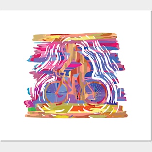 Vintage Mountain Bike Decor Gift for Women Posters and Art